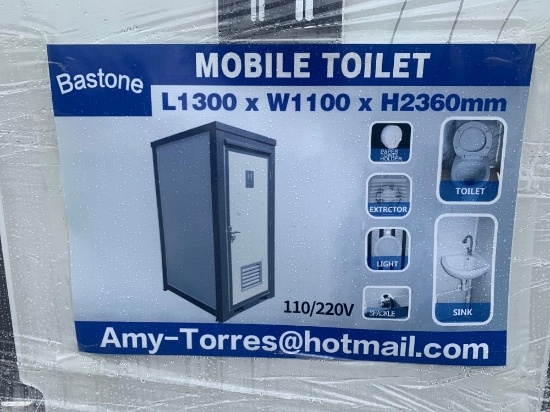 Unused Bastone 110V L1300XW1100XH2360MM Portable Toilet