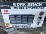 Unused 2022 Steelman 7FT Work Bench with 20 Drawers STAINLESS