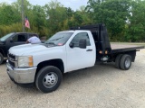 2012 CHEVROLET 3500 HD 12 FOOT FLATBED DUMP BODY