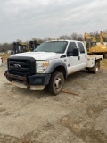 2012 FORD F550 POWERSTROKE 4x4 4DR DUALLY FLATBED TRUCK