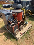 Pallet W/Hotsy Hot Pressure Washer, Shop Air Compressor, GE Transformer