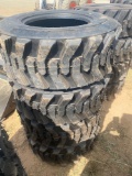 QUANTITY OF FOUR 12?16.514 PLY SKID STEER TIRES.