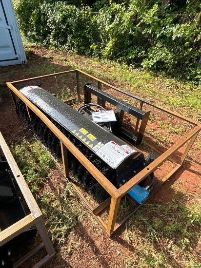 Unused AGT 72IN Skid Steer Angle Broom Attachment