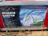 GOLD MOUNTAIN 20 FOOT WIDE BY 30 FOOT LONG BY 12 FEET HIGH STORAGE SHELTER