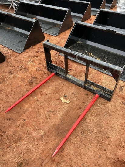 KIVEL SKID STEER DOUBLE PRONG HAY SPEAR ATTACHMENT