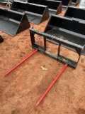 KIVEL SKID STEER DOUBLE PRONG HAY SPEAR ATTACHMENT