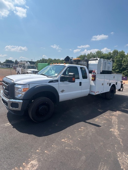 2015 FORD F-550 SUPER DUTY EXTENDED CAB CRANE BODY SERVICE TRUCK