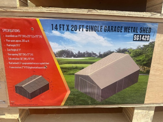 14FT X 20FT SINGLE GRARAGE METAL SHED