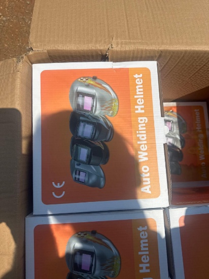 QTY OF 8 AUTO WELDING HELMETS