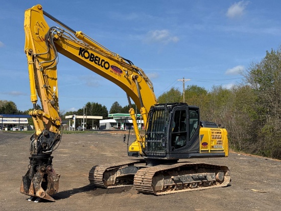 2024 Kobelco Sk210lc-11 Hydraulic Excavator W/Builtrite 2/3 Tine Rotating Waste Grapple
