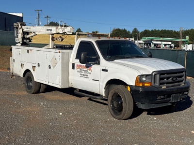 2000 FORD F-450 SUPER DUTY 4x4 SINGLE CAB MECHANICS BODY TRUCK