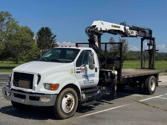 2008 FORD F-750 BOOM TRUCK WITH IMT MODEL 16/117K3 13,890LB HYDRAULIC KNUCKLEBOOM