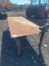 4X10 STEEL WORK TABLE WITH VICE