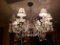 Cut glass chandelier, 8 candles, needs removal