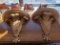 Antiqued gilt, wheat pattern wall sconces, Pair