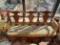 Upholstered Bench, Mahogany, triple fiddleback