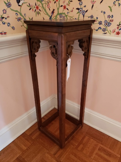 Plant stand, Mahogany, Asian style, 1' x 1' x 3' tall
