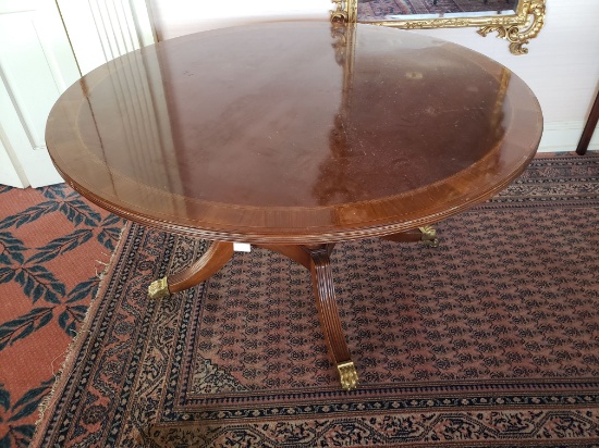Hall Table, Mahogany with inlay, French polished or heavily lacquered,  4.5" round
