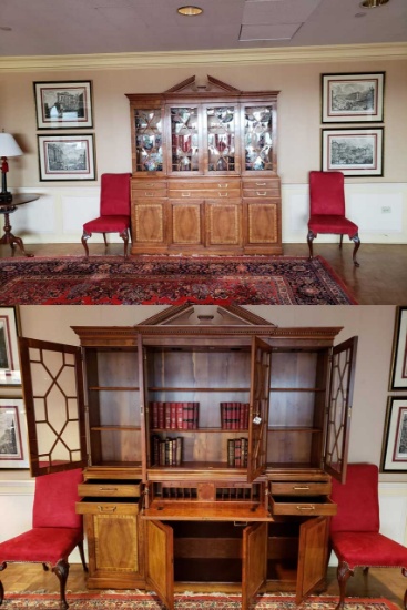 Secretary & Bookcase, Heritage Heirloom Mahogany, Numbered 17/275, made 1979, 6'5" x 7'6" x 1'4"