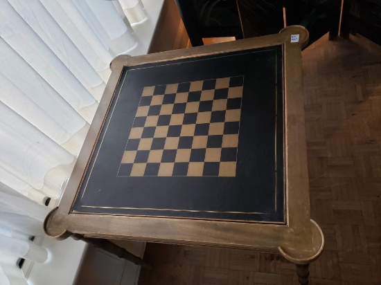 Chess Table, Mahogany, 4 legs, finish faded