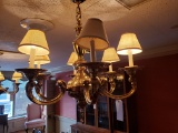 Brass 6 candle chandelier, needs removal