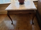 End Table, Mahogany with Gray Marble Top