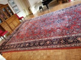 Persian Rug, Large Kashan Floral Pattern, handmade, 25' x  13'6