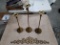 Three Brass Candlesticks and Decorative Brass Scrollwork, Marked Made in India for Liards, Ltd.