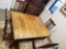 Early 20th Century English Oak Table and Six Bobbin Back Chairs