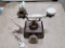 Vintage Antique-Style Brass United Telephone Tabletop Phone, 4 prong plug/Rotary Dial