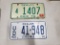 Two Vintage Dealer Plates, 1974 Ohio and 1980 Virginia, unrestored