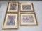 Set of 4 Framed & Matted Asian Floral Prints, Professionally Gilt Framed, ea. 12