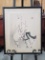 Antique Asian silk in black frame/silk matting, 19