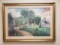 Gilt Framed Giclee of Oil Painting, Lady in Garden, 40.5