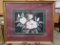 Large Framed/Matted Floral Print, Gilt Frame, signed 