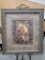 Large Decoratively Framed & Matted Print of Parrot on Branch, 37.5