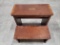 Mahogany & Walnut Inlaid 2 Step for Tall Bed, Seashell and other Inlays, Contemporary