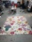 Floral/Wildlife Wool Rug, White Background, 9'10