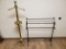Collection of Items: Gentleman's Valet in Brass and Brown Light Iron Blanket Rack