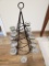 Decorative Black Iron Christmas Tree with Glass Candle Holders