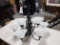Black 9 Lamp Chandelier, Floral Motif, with Mounting Hardware, Hardwired