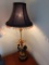Two Table Lamps with Shades, One Egyptian Style, One with Leaf Motif, Working