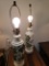 Pair, Vase Style Lamps, Leaf Pattern, no shades, working