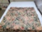 Collection of Green Floral Damask Valance Panels, Heavy Fabric, Likely Custom-Made, 6 in total