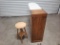 Two Handmade Items - Small Ironing Board Cabinet and Four-Legged Stool