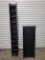 Farmhouse Style Storage Cabinet with 2 Shelves and 6' Tall Narrow Whatnot Shelf, Black Finish