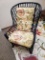 Rattan Chair, High Back, Black, with Cushions