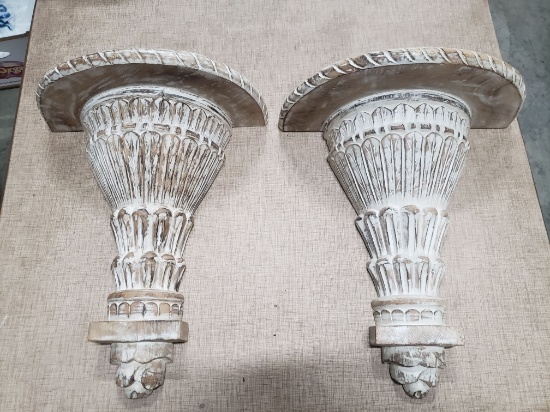 Two Decorative Brackets, Marked Made in India