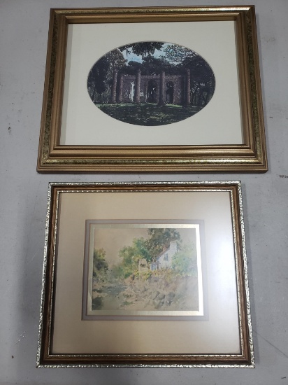 Two Small Artist Prints, Paul Sawyier 'Suter House' and Jackson Causey 'Old Sheldon Church' - signed