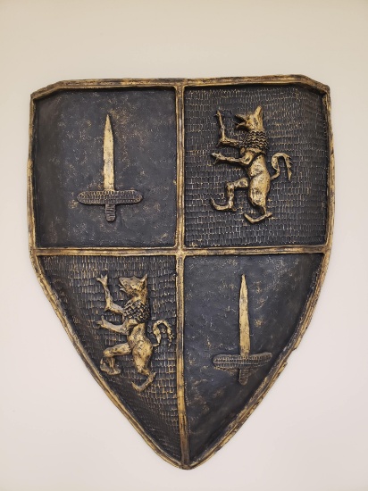 Roman Shield, by Talisman, 1974, 29.5" x 24" cast in fiberglass